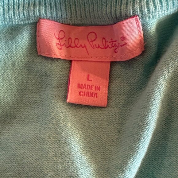 Lilly Pulitzer Caridgan, Teal, SIze Large, Excellent Preloved Condition - Picture 4 of 9